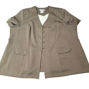 Anna Maxwell Short Sleeve Pant Suit with Removable Dickie SZ‎ 34